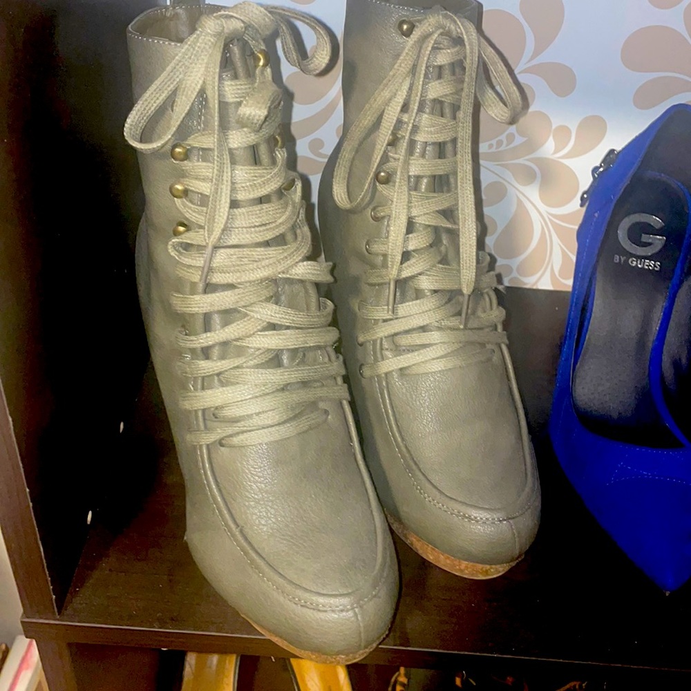 Olive Green Wedge Boot!